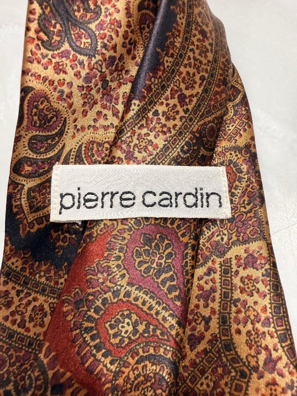 Pierre Cardin Paisley Brown Gold Maroon Tie - Picture 4 of 4